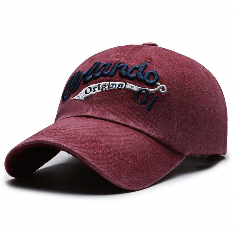 Baseball Cap Women's American-style Face-looking A Little Retro Washed Men's