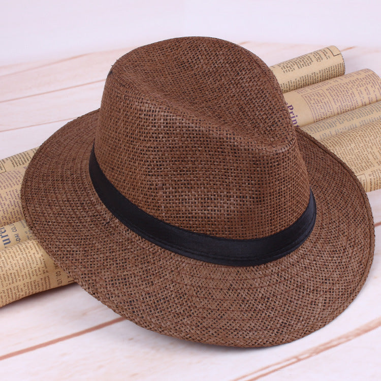 Straw Cowboy Hat Outdoor Sunshade Knight Hat Breathable