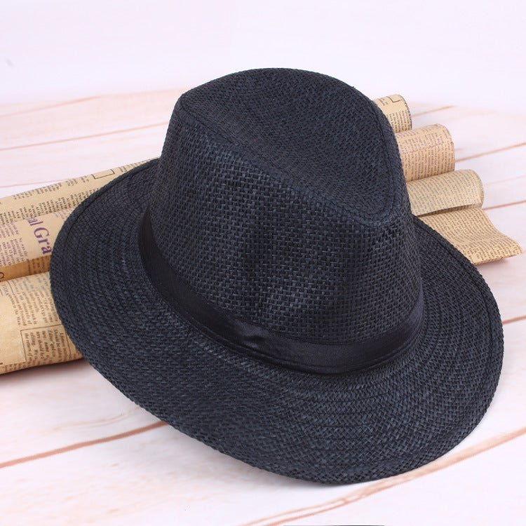 Straw Cowboy Hat Outdoor Sunshade Knight Hat Breathable