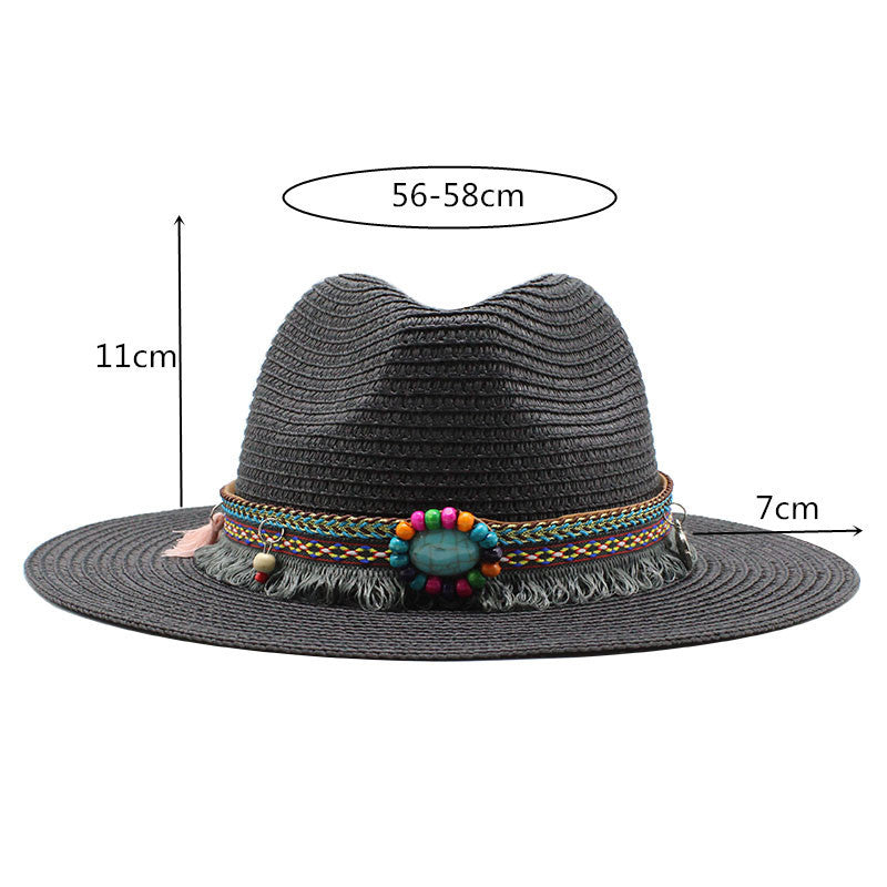 Jazz Cowboy Straw Outdoor Seaside Sun Hat