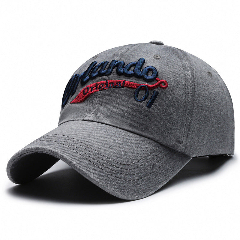 Baseball Cap Women's American-style Face-looking A Little Retro Washed Men's