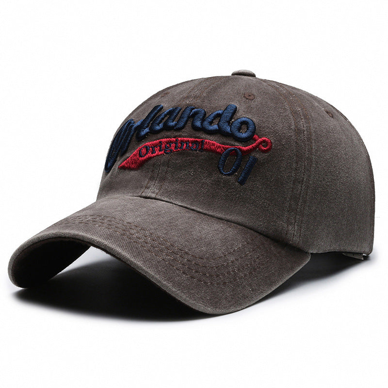 Baseball Cap Women's American-style Face-looking A Little Retro Washed Men's