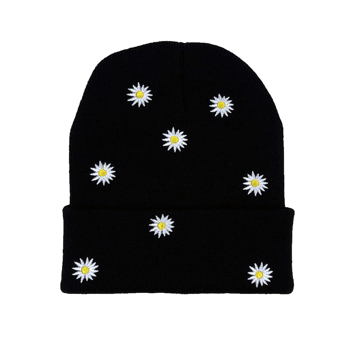 Butterfly Alien Daisy Embroidery Warm Knitted Hat Men And Women