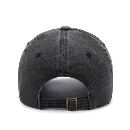 American Retro Soft Top Make Old Ripped Letter Embroidered Baseball Cap