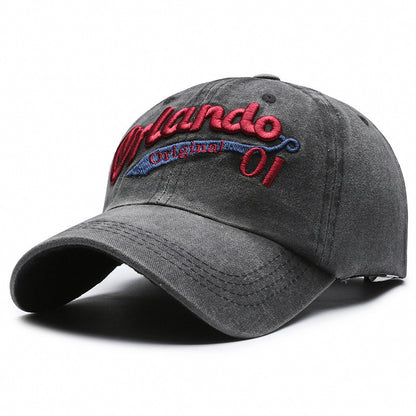 Baseball Cap Women's American-style Face-looking A Little Retro Washed Men's