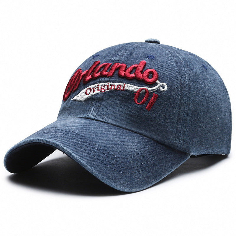 Baseball Cap Women's American-style Face-looking A Little Retro Washed Men's