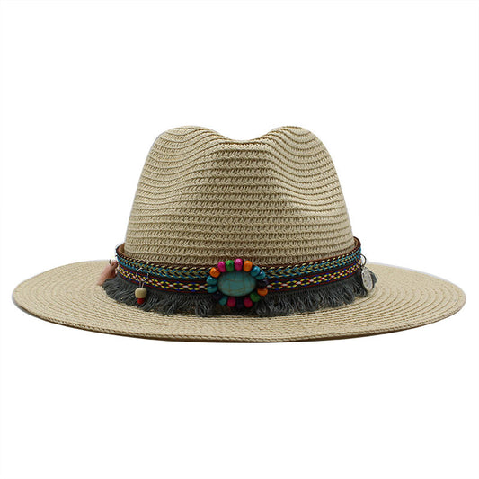 Jazz Cowboy Straw Outdoor Seaside Sun Hat